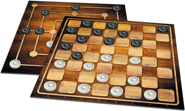 Zestaw 2w1 Gry planszowe Warcaby i Młynek