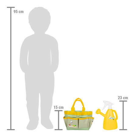 Zestaw akcesoriów ogrodowych w torbie Tiny Garden grabki łopatki