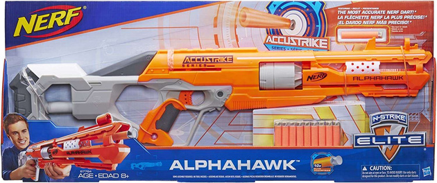 OUTLET NERF N-Strike Elite wyrzutnia Alphahawk 10 strzałek USZKODZONE OPAKOWANIE