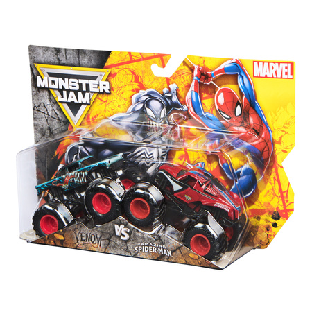 Monster Jam 2 pojazdy Monster Truck 1:64 Venom i Amazing Spider-Man