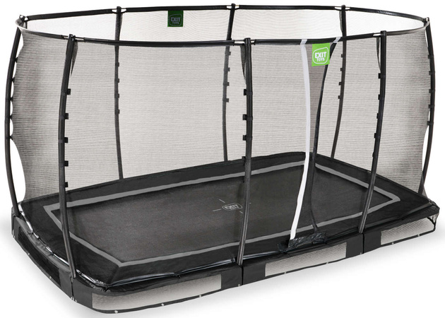 Trampolina ogrodowa z siatką zabezpieczającą do gruntu Allure Premium 214x366 cm czarna
