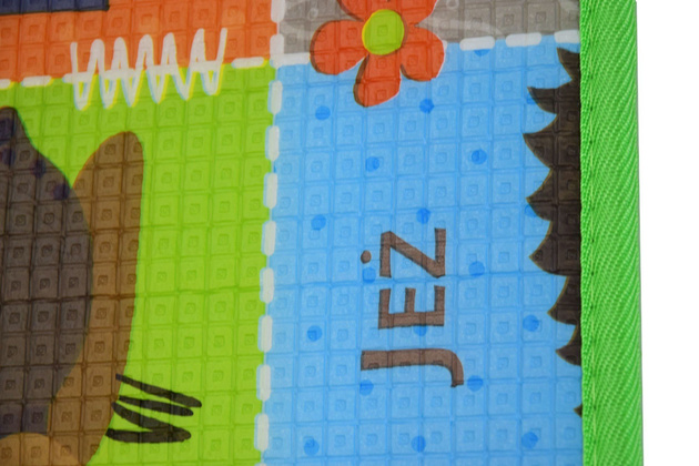 Humbi Piankowa dwustronna mata edukacyjna Szachownica 3w1 Polski Alfabet Cyfry Obrazki Kontrastowe czarno-biała 180 x 200 x 0,5 cm