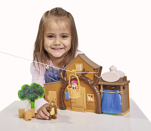 Masza i Niedźwiedź Duży dwupoziomowy dom domek Niedźwiedzia Maszy z dźwiękiem