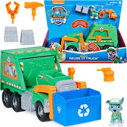 Psi Patrol Duża Śmieciarka Rocky Pojazd Do Recyklingu 38 CM + Figurka