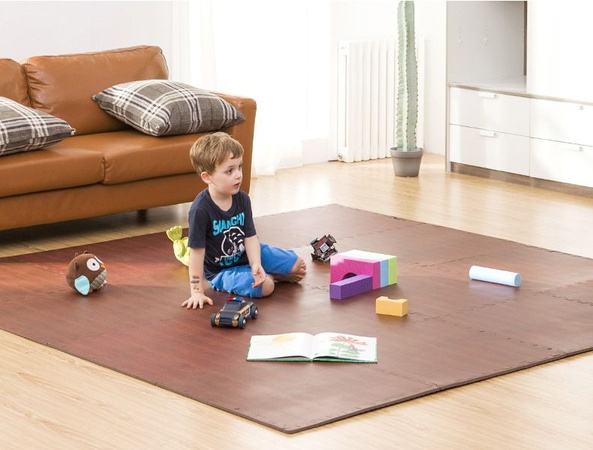 Humbi Puzzle piankowe Mata piankowa panele ciemne 62 x 62 x 1 cm 4 szt.