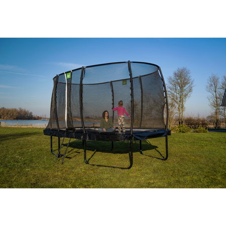 Trampolina ogrodowa z siatką zabezpieczającą na nóżkach Allure Classic 244x427 cm zielona