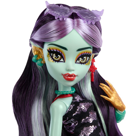 Monster High Jinafire Long duża lalka smok z pieskiem Cloudy "Yun Yun" 27 cm + akcesoria Straszyceum