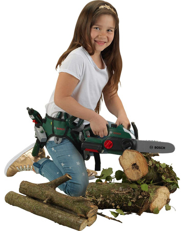 Piła łańcuchowa Bosch II z ruchomym łańcuchem z dźwiękiem i światłem bezprzewodowa dla dzieci Klein