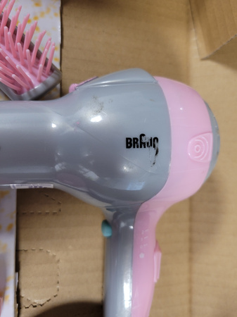 OUTLET Zestaw do włosów dla dzieci wielokolorowy Braun Suszarka na baterie dźwięk Klein WYBRAKOWANY