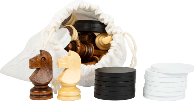 Szachy Warcaby Duży Drewniany Zestaw 2w1 45 Cm Small Foot