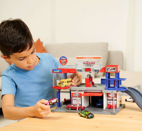 Majorette Zestaw Japan Series Garaż Tuningowy + biały pojazd autko Honda Civic TYPE R EK9 Światło Dźwięk