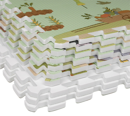 Mata podłogowa edukacyjna 180x90 Grube puzzle piankowe 18 szt. Humbi Wiejskie drogi Wieś ulice Farma Gospodarstwo