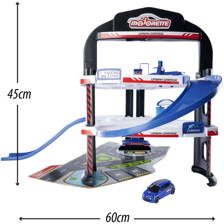 Majorette 60-lecie Duży 3-piętrowy Urban Garaż + pojazd miejski