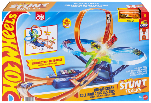 Hot Wheels Stunt Tracks Mid-Air Crash Powietrzna kraksa tor samochodowy + pojazd