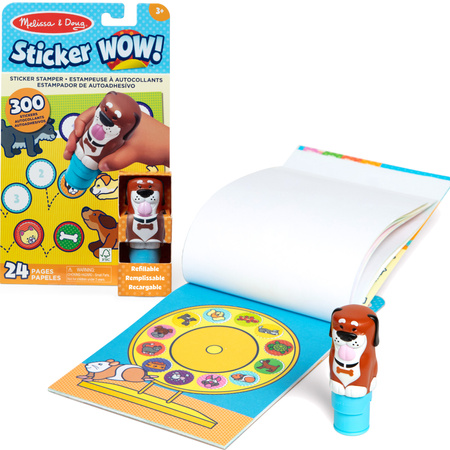Stempel Z Naklejkami Pieski Zestaw Książeczka 300 szt. Sticker Wow Melissa Doug 