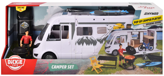 Duży zestaw Kamper wakacyjny pojazd z figurką i akcesoriami Hymer 30 cm