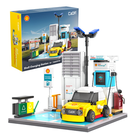 Klocki Konstrukcyjne CaDA Budynek Shell Stacja do ładowania samochodów 308 elementów