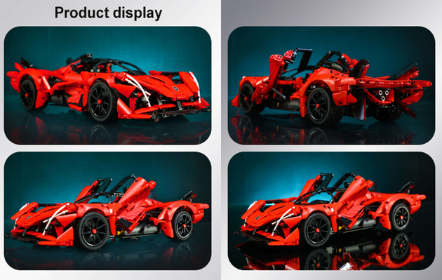 Klocki CaDA Duży samochód sportowy APE Supercar + pojazd miejski Zdalnie sterowany RUF CTR 2017 2045 el