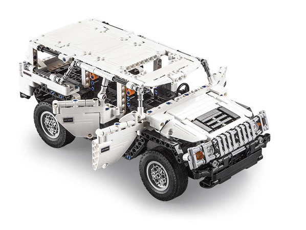 Klocki konstrukcyjne CaDA Zdalnie sterowany biały pojazd samochód terenowy auto Warrior H2 32 cm RC Dual Mode control 575 elementów