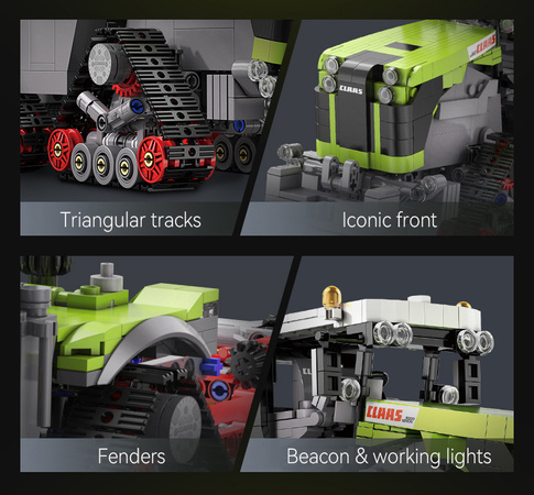 Klocki konstrukcyjne CaDA Duży Ciągnik rolniczy CLAAS XERION 5000 TRAC TS Pojazd 1336 elementów