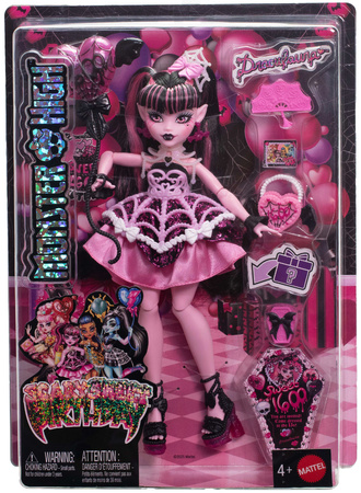 Monster High Draculaura Straszysłodkie Urodziny lalka 27 cm + akcesoria