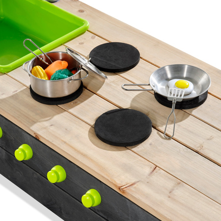 EXIT Aksent Drewniana piaskownica 200 x 140 cm kuchnia z akcesoriami