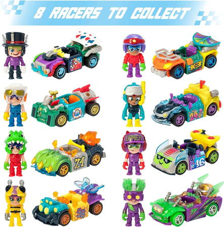 Zestaw 4-pack T-Racers Glow Race Samochód Świecący w ciemności