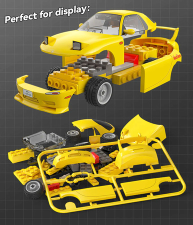 Klocki CaDA zestaw aut Mazda RX-7 FD3S, Toyota AE86 Trueno Initial D, Humvee 674 el.