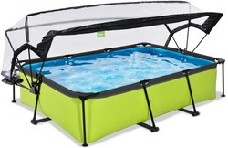Basen ogrodowy 300x200x65 cm z pompą filtrującą i pokrywą zielony