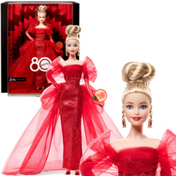 Barbie Lalka Kolekcjonerska Signature 80 rocznica Mattel czerwona sukienka