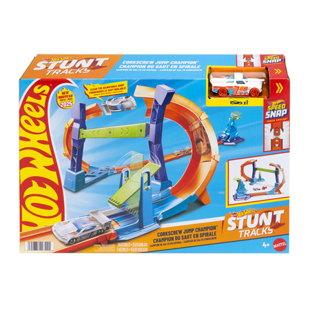 Hot Wheels Stunt Tracks tor samochodowy Mistrzowski Skok Pętla Corkscrew Jump Champion tor + pojazd