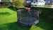 Trampolina ogrodowa z siatką zabezpieczającą i drabiną PeakPro 427 cm czarna