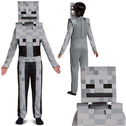 OUTLET Minecraft strój karnawałowy dla chłopca Skeleton Biały Szkielet kostium przebranie 125-135 cm (7-8 lat) BRAK ORYGINALNEGO OPAKOWANIA