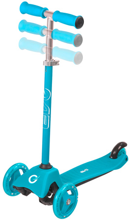 Evo Regulowana Trójkołowa Hulajnoga dla Dzieci 2w1 Jeździk Cruiser z Siedziskiem Jasnoniebieski