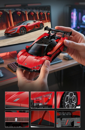 Klocki konstrukcyjne CaDA wyścigówka Samochód wyścigowy Yangwang U9 Auto sportowe 291 elementów