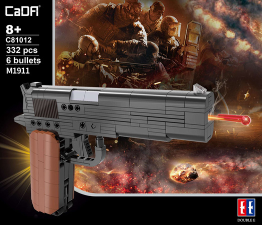 Cada C81012W Klocki Pistolet M1911 + 6 pocisków 332 elementy