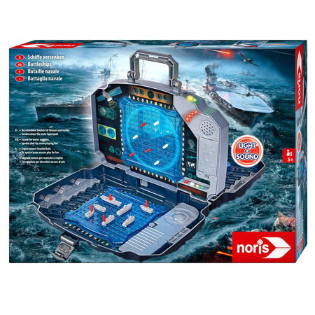 OUTLET Elektroniczna Gra planszowa w statki okręty w walizce światło i dźwięki 5+ PO ZWROCIE