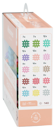 Klocki konstrukcyjne Mini Waffle 140 w pastelowych kolorach elementów Marioinex
