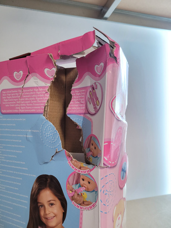 OUTLET Zestaw Bobas Laura głodna lalka 38 cm + smoczek, butelka i akcesoria do karmienia USZKODZONE OPAKOWANIE