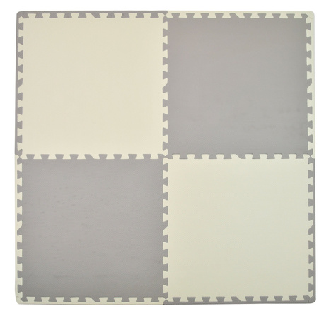 Mata piankowa podłogowa Humbi 120x120 Duże puzzle piankowe wodoodporne bezpieczne 4 szt. Kremowo - Szara