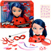 Lalka Głowa do czesania i stylizacji włosów Biedronka Ladybug Miraculous Marinette Deluxe+akcesoria