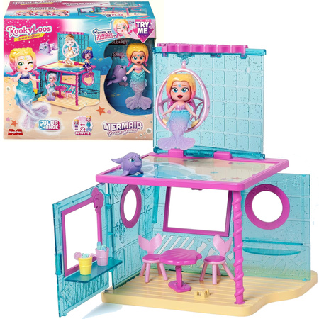 Kookyloos Zestaw Mermaid Beach House Figurka Kolekcjonerska Shelly Syrena Zmieniająca Kolor Dom dla Syren + Akcesoria