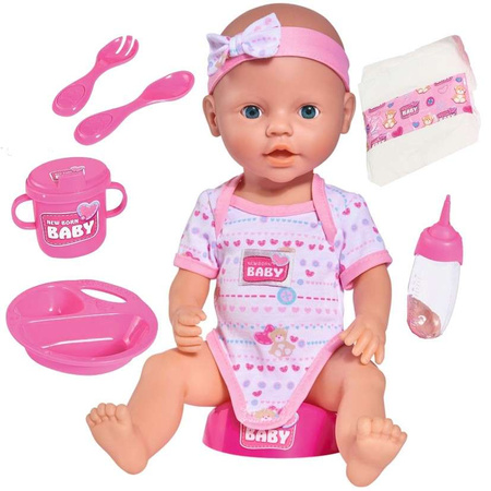 New Born Baby Lalka funkcyjna bobas pije sika 43 cm z nocniczkiem i akcesoriami