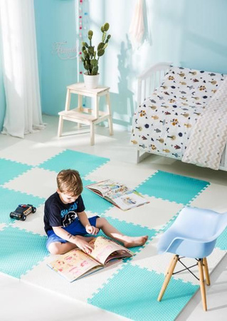 Humbi Puzzle piankowe Mata piankowa 62x62x1 cm 4 szt Kremowo - Miętowa