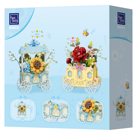 Klocki konstrukcyjne Pantasy Wózek Kwiatowy ze Słonecznikiem 265 elementów