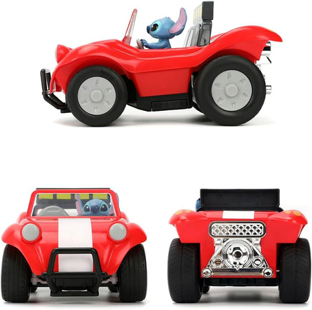 Disney Zdalnie Sterowany pojazd czerwony Buggy z figurką Stitcha RC