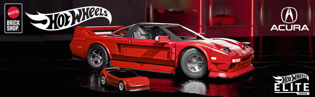 Hot Wheels Klocki Seria Elite Brick Shop Samochód '90 Acura NSX 876 elementów