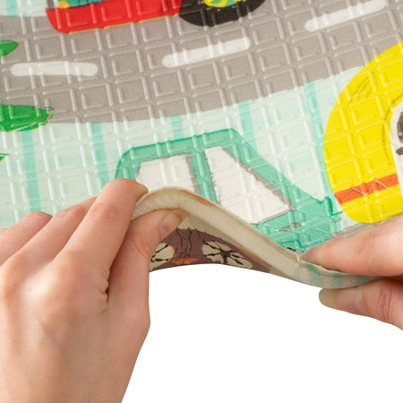 Humbi Dwustronna Składana Mata Edukacyjna z pianki XPE 120x180 Las Uliczki