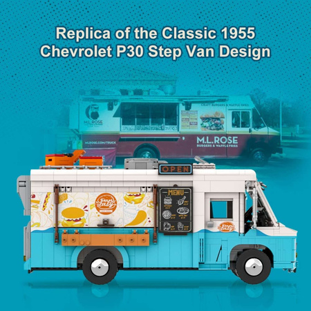 Klocki konstrukcyjne Pantasy Pojazd Retro Food Truck 2196 elementów