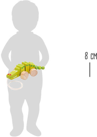 OUTLET Drewniany krokodylek do ciągnięcia ze sznurkiem USZKODZONE OPAKOWANIE